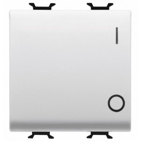 Interruptor bipolar 250 vca – 16A - neutro - símbolo 0/i - 2 módulos - blanco brillante - Chorusmart