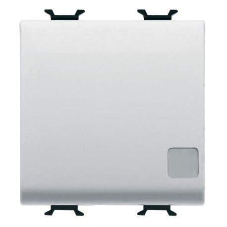 Pulsador unipolar 250 vca - na 16A iluminable - con lente neutra reemplazable - 2 módulos - blanco brillante - Chorusmart