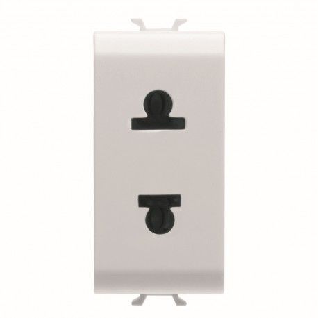 Base norma euroamericana 250/125vca -2p 15a - 1 módulo - blanco brillante - Chorusmart