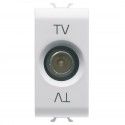 Toma Coaxial TV  - conector iec macho 9,5MM - directa + paso de corriente - 1 módulo - blanco brillante - Chorusmart