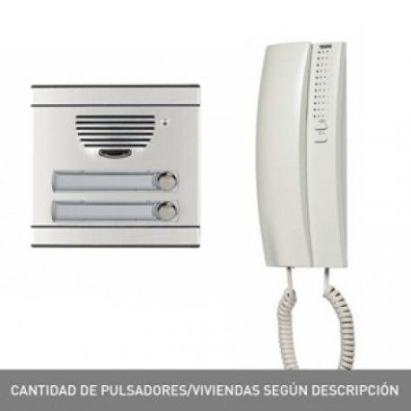 Kit audio A2 (2 viviendas) placa y teléfonos SERIE 7